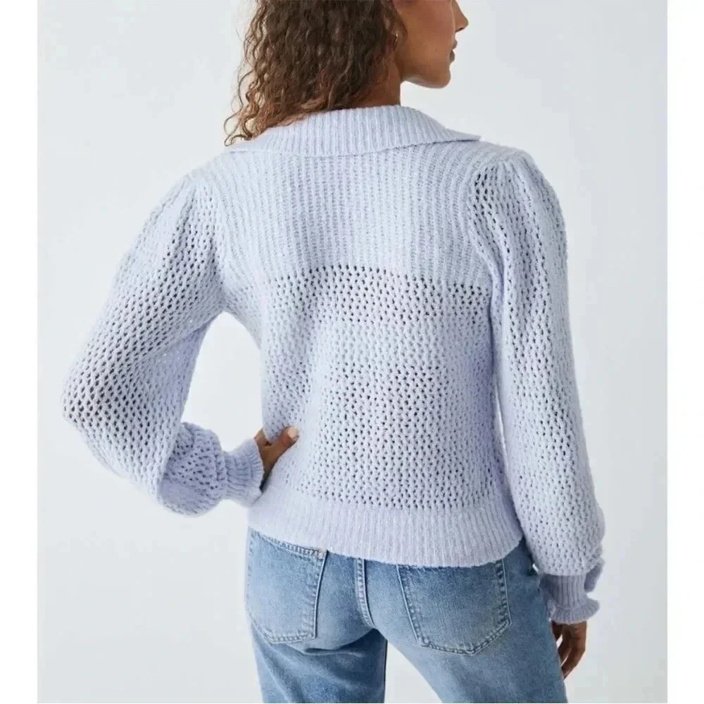 Free People Care FP Snowdrift Pullover / Peri Ice NWT